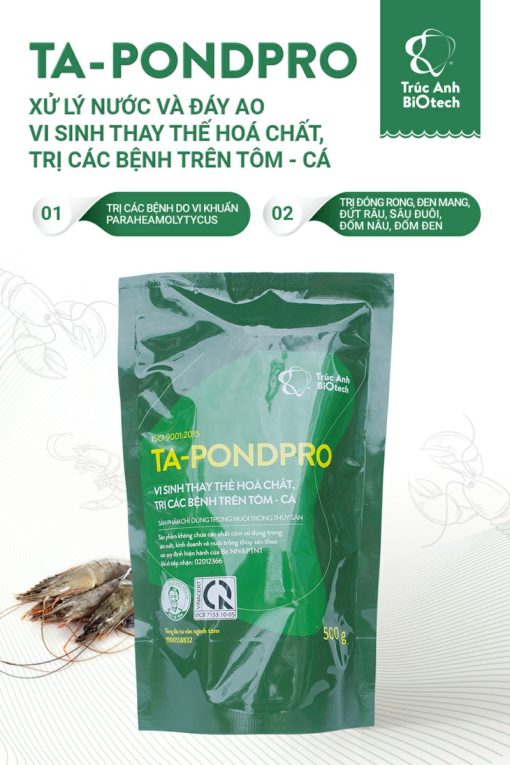 TA-PONDPRO xử lý nước và đáy ao vi sinh thay thế hoá chất, trị các bệnh trên tôm