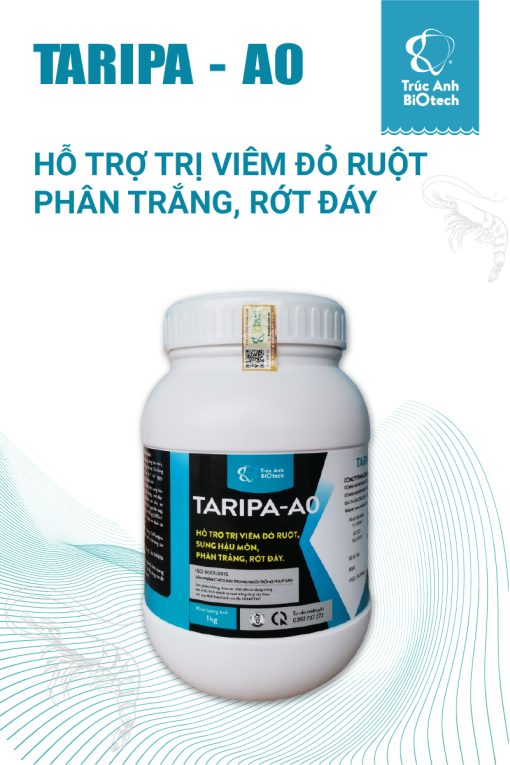 TARIPA - A0 hỗ trợ trị viêm đỏ ruột, tôm bị phân trắng, tôm rớt đáy