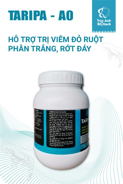 TARIPA - A0 hỗ trợ trị viêm đỏ ruột, tôm bị phân trắng, tôm rớt đáy